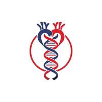 logotipo de empresa médica de biología de adn de aorta vector