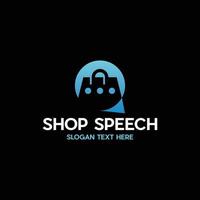 Shop Speech Simple Media Modern Logo vector