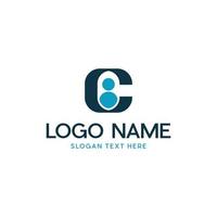 logotipo de empresa simple humana letra c vector