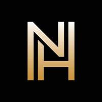 Letter NH Monogram Line Simple Logo vector