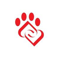 Paw Love Modern Geometric Business Logo vector