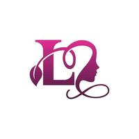 Letter L Beauty Face Woman Logo vector