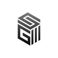 Letter SG Cube Modern Simple Logo vector