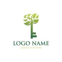 logotipo de ecología de naturaleza de hoja clave vector