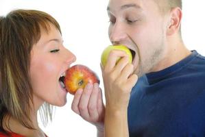 healthy couple with apple photo