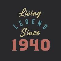 Living Legend since 1940, Born in 1940 vintage design vector