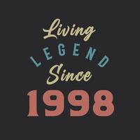 Living Legend since 1998, Born in 1998 vintage design vector
