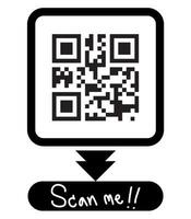 black qr code scan vector