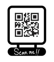 vector de escaneo de código qr negro