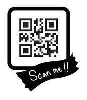 black qr code scan vector