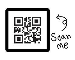 black qr code scan vector