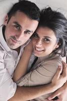 happy young couple relax at home photo