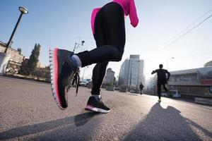 young  couple jogging photo