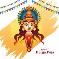 feliz durga puja india festival vacaciones tarjeta ilustración fondo vector