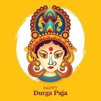Durga pooja festival wishes card holiday illustration background