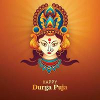 Hindu festival happy durga puja traditional holiday card background