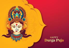 Navratri and durga puja festival cultural celebration card background vector