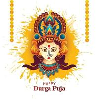 Religious decorative durga puja face holiday card festival background vector