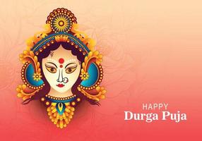 Beautiful decorative happy durga puja indian festival card background vector