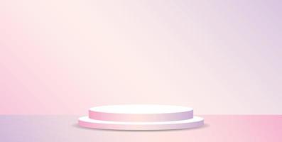 vector de ilustración 3d de escena de visualización de podio de color degradado pastel dulce para poner objeto
