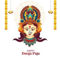 feliz durga puja festival cultural indio tarjeta fondo de celebración vector