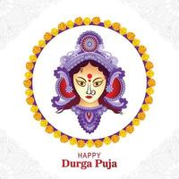 religioso feliz durga puja tarjeta festival decorativo ilustración diseño vector