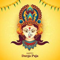 Navratri and durga puja festival cultural celebration card background vector