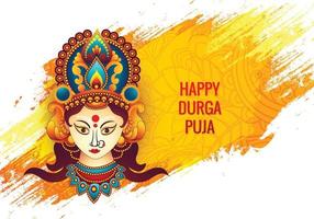 fondo de festival de tarjeta de vacaciones de cara de durga puja decorativo religioso vector