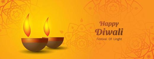 feliz fondo de la bandera de diwali. festival de diseño de pancartas de luces. ilustración vectorial