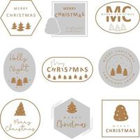 Merry Christmas typography lettering badge, postcard, invitation, greeting card and gift. vector