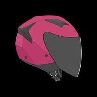 casco de bloque de color ilustración vectorial de media cara, concepto de casco, vector de arte lineal, arte vectorial