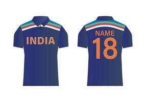 ilustración de vector de camiseta de cricket de india