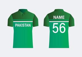 ilustración de vector de camiseta de cricket de pakistán