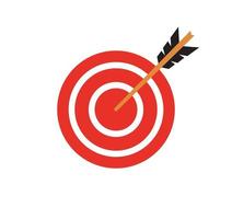 red round symbol isolated on white, circle icon red for shooting target arrow aiming vector