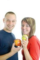 healthy couple with apple photo