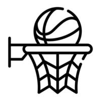 un diseño de icono lineal de baloncesto vector