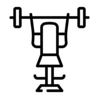 An amazing linear icon of bench press vector