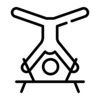 A linear icon design of gym trainer vector