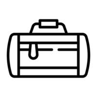 Premium handcrafted linear icon of duffle vector