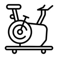 icono lineal fácil de usar de bicicleta estacionaria vector