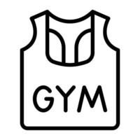 A customizable linear icon of gym vest vector