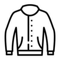 pon tus manos en este icono lineal de chaqueta vector