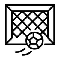 A customizable linear icon of football net vector