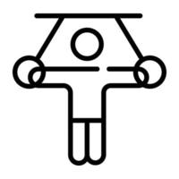 A linear icon design of gym trainer vector