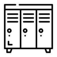 Linear icon of gym lockers is up for premium use vector