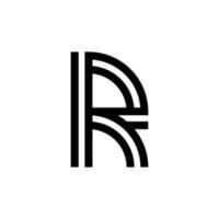 diseño moderno del logotipo del monograma de la letra r vector