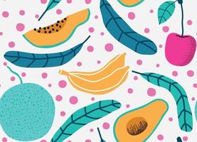 seamless pattern with Cute summer fruit background. vector