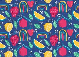 seamless pattern with Cute summer fruit background. vector