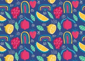 de patrones sin fisuras con lindo fondo de frutas de verano. vector