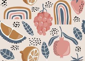 seamless pattern with Cute summer fruit background. vector